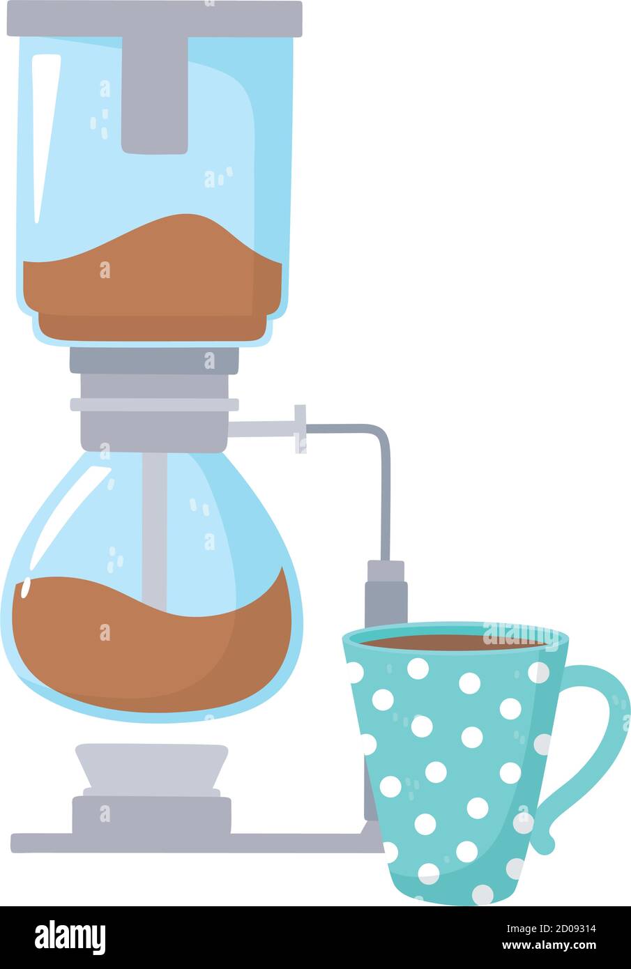coffee brewing methods, syphon and coffee cup isolated design vector illustration Stock Vector