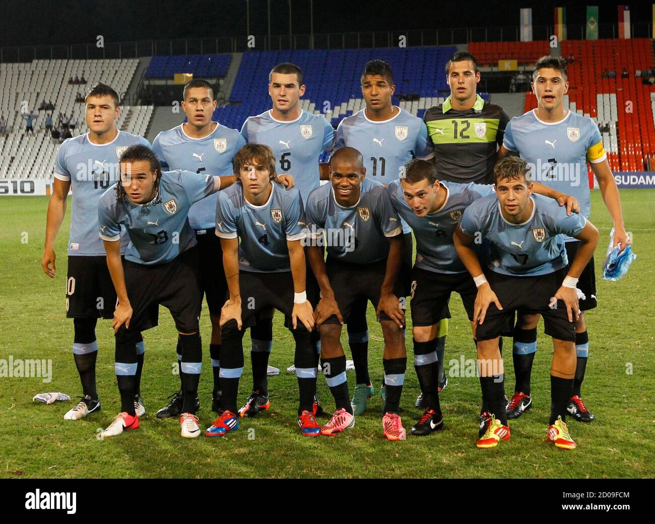 The Uruguay U20 soccer team poses before the South American under20