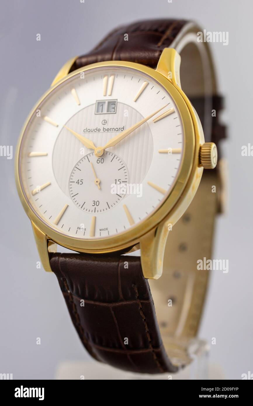 Geneve, Switzerland 01.10.2020 - Claude Bernard swiss made watch Stock Photo