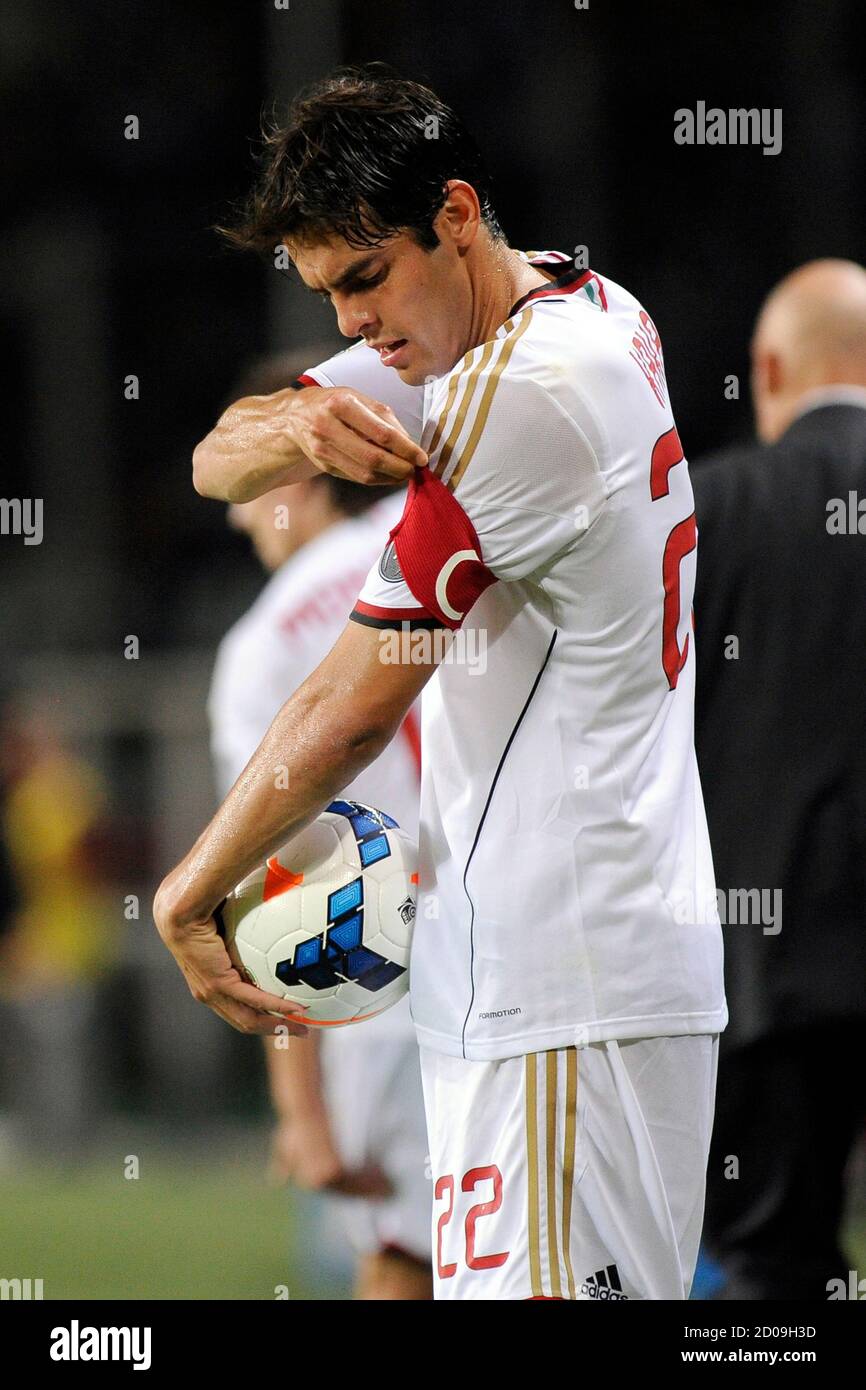 AC Milan's Kaka wears the captain arm band during their Italian Serie A  soccer match against