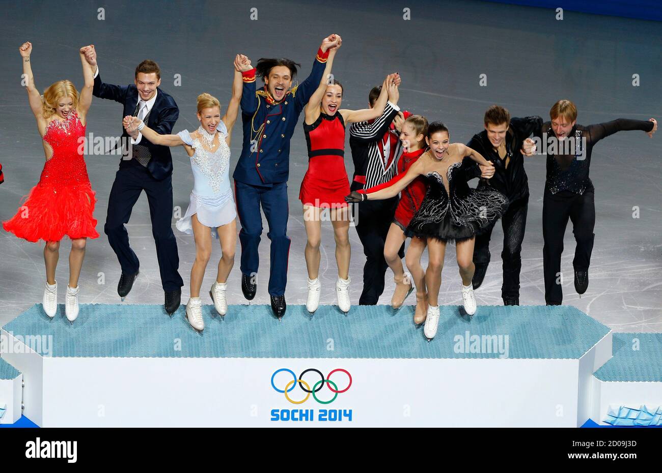 Team russia figure skating 2014 podium hi-res stock photography and