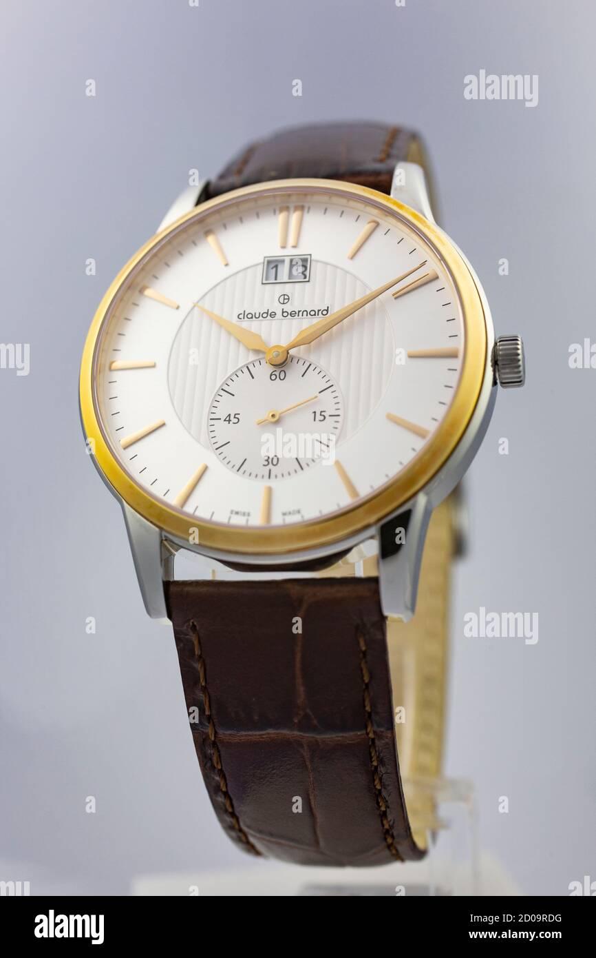 Geneve, Switzerland 01.10.2020 - Claude Bernard swiss made watch Stock Photo