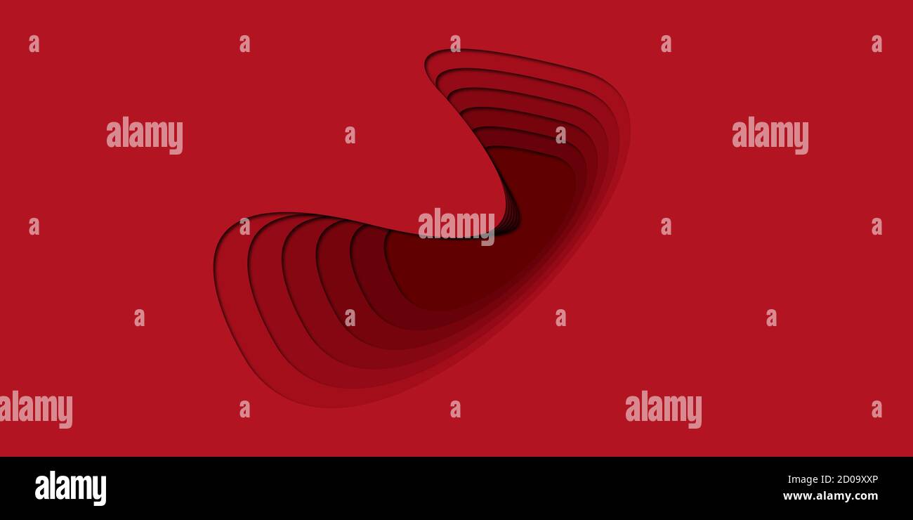 Abstract red paper cut background 3D illustration Stock Photo - Alamy