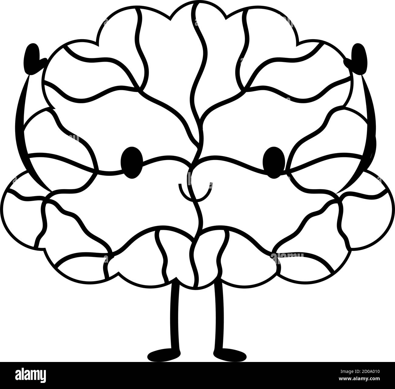 human brain cartoon isolated icon style vector illustration Stock ...