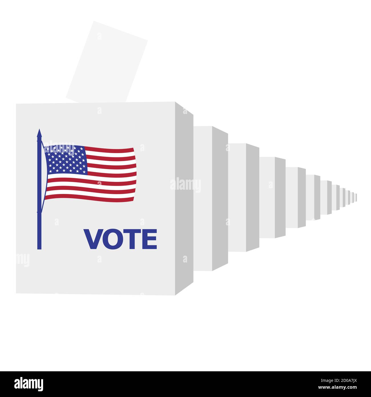 Many ballot boxes. 2020 United States presidential election. Stock Photo