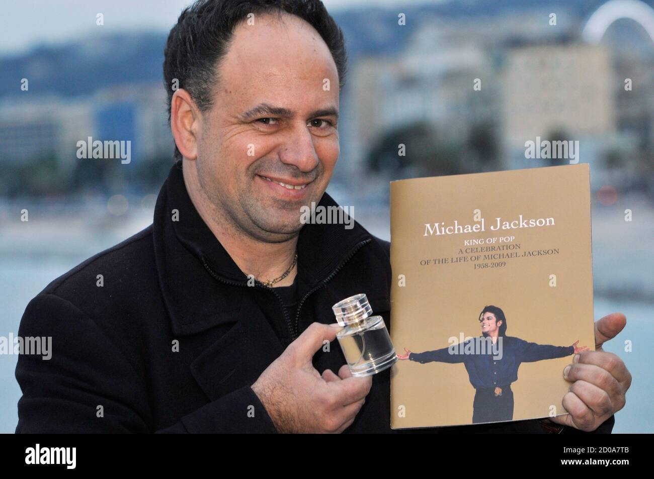 French Businessman Franck Rouas Poses With His New Fragrance Line Tribute To Michael Jackson In Nice January 5 11 Rouas Created The Perfume For The Family Of Late Singer Michael Jackson Which French Businessman Franck Rouas Poses With His New Fragrance Line Tribute To Michael Jackson In Nice January 5 11 Rouas Created The Perfume For The Family Of Late Singer Michael Jackson Which