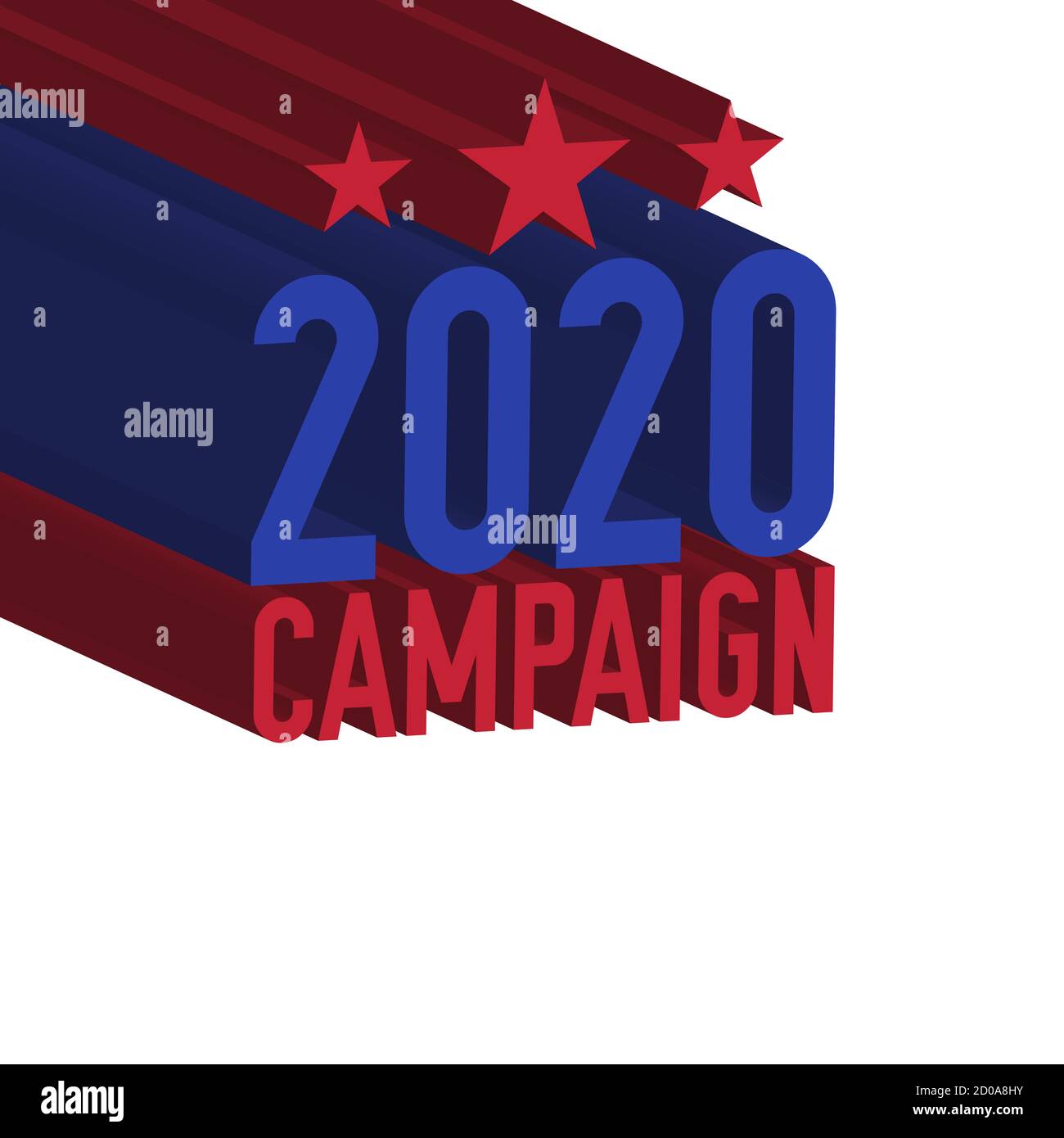 2020 campaign. United States presidential election 3D text. illustration. Stock Photo