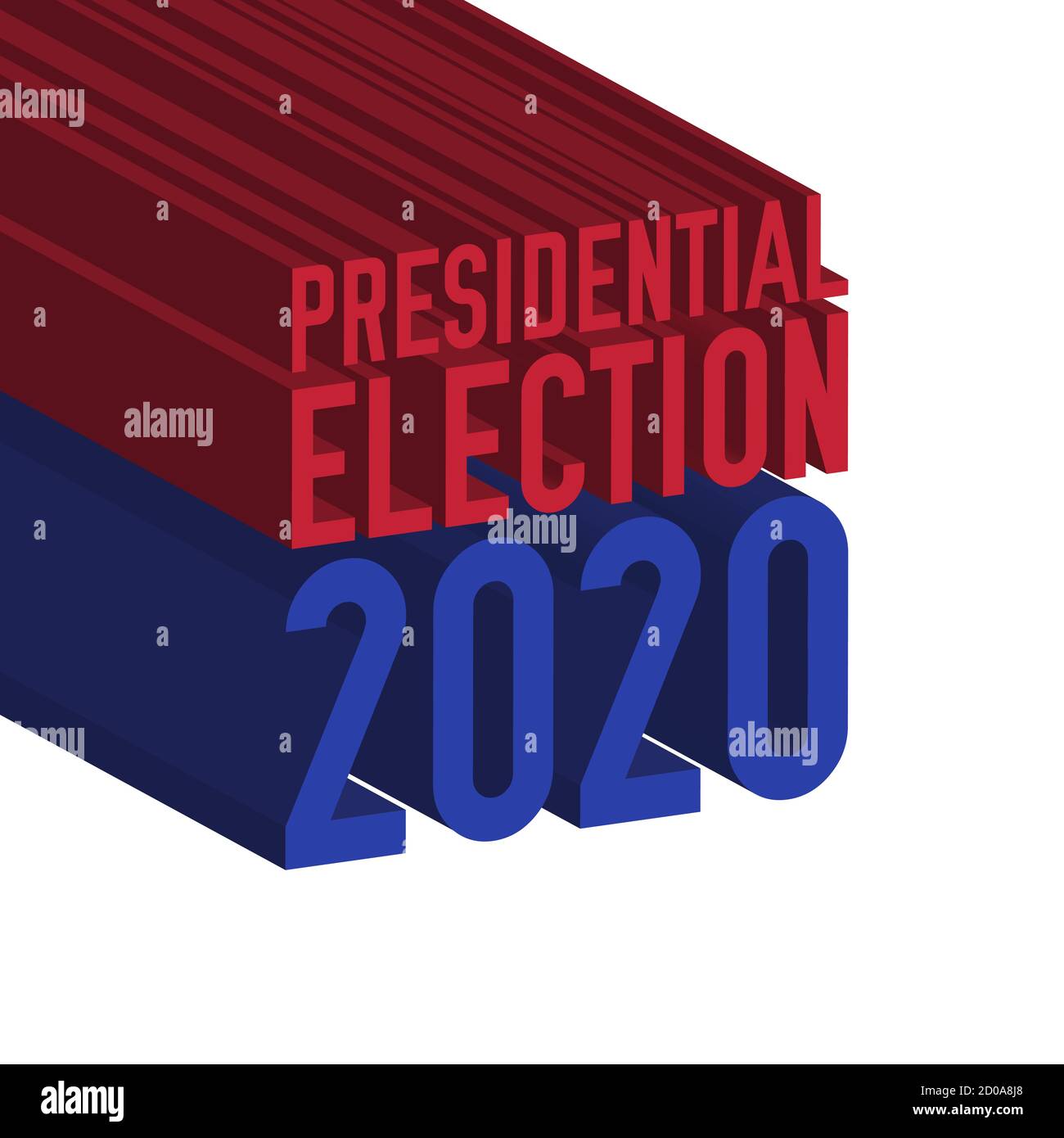 US Presidential election 2020 3D text. illustration. Stock Photo