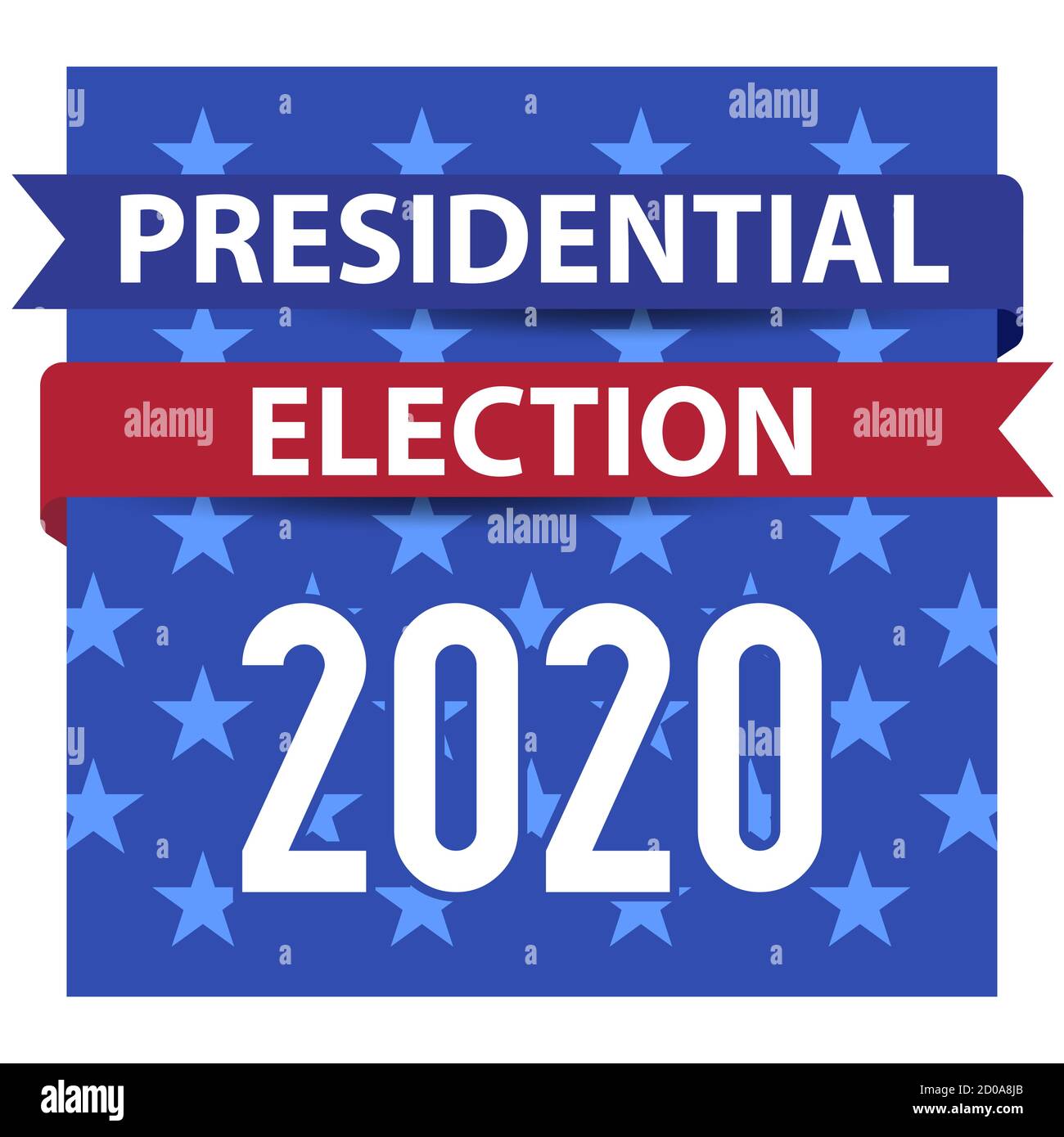 2020 United States presidential election square emblem. illustration. Stock Photo