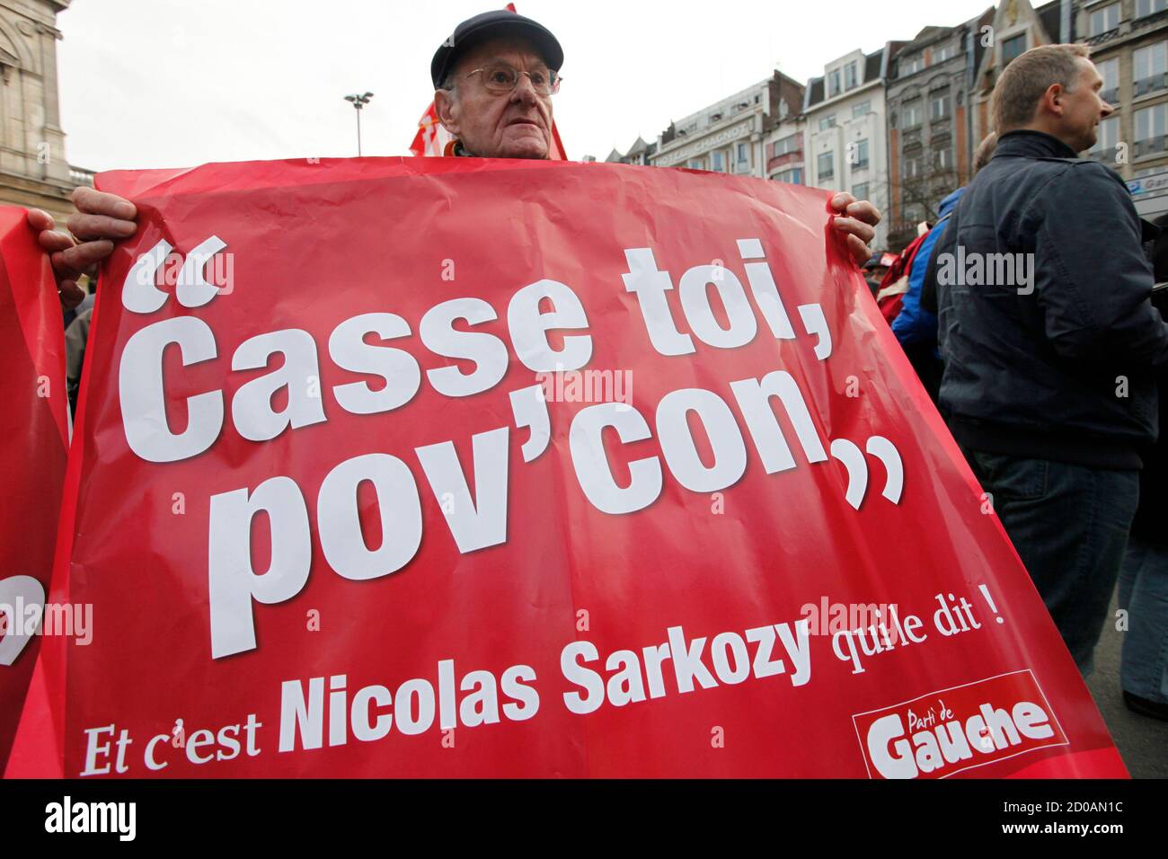 A Pensioner Demonstrates Over Pension Reforms In Lille November 6 2010 French Trade Unions Staged An Eighth Round Of Street Protests Across The Country On Saturday To Show Their Anger At A