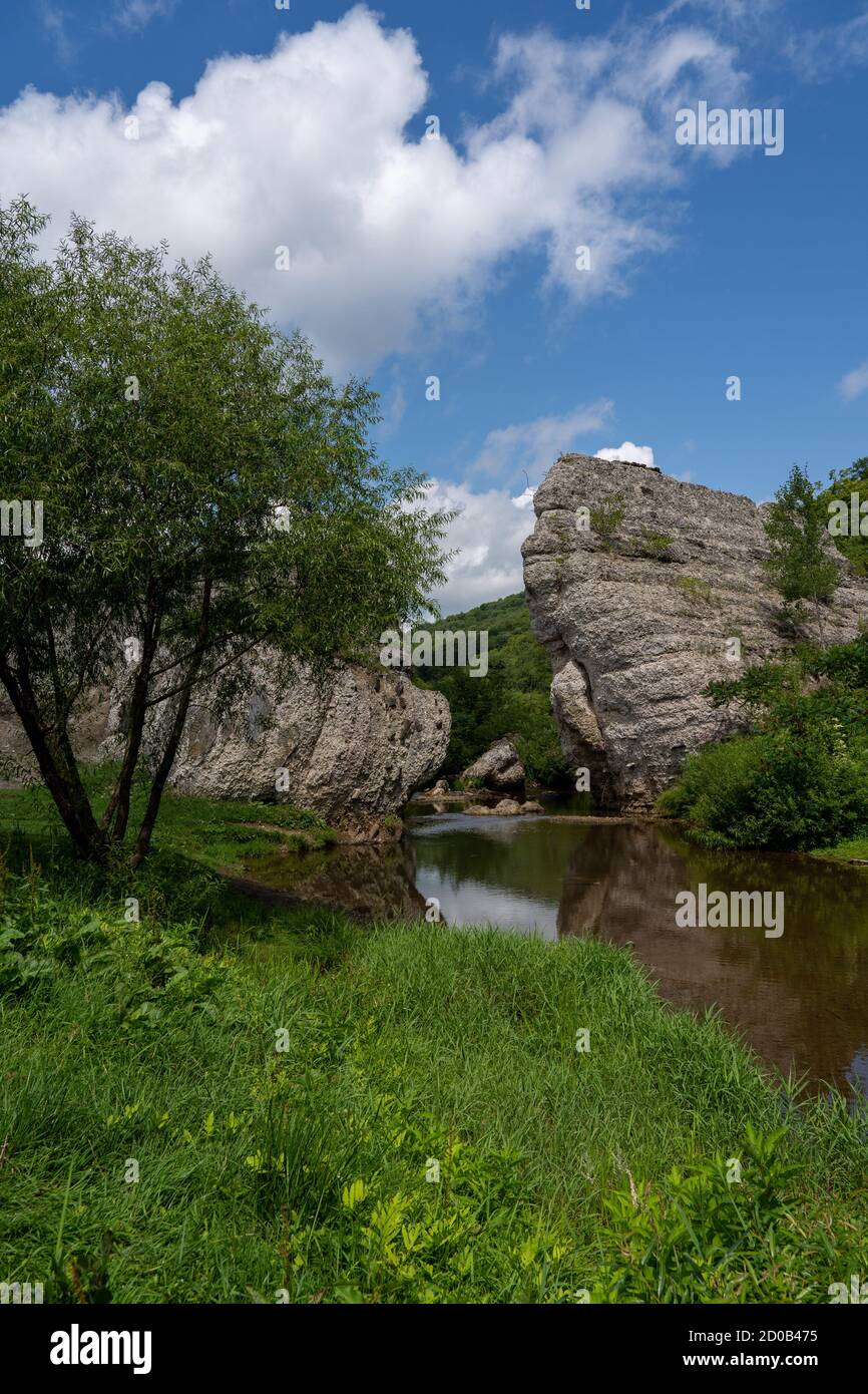 The broken remains of the Austin Dam failure in Austin, Pennsylvania