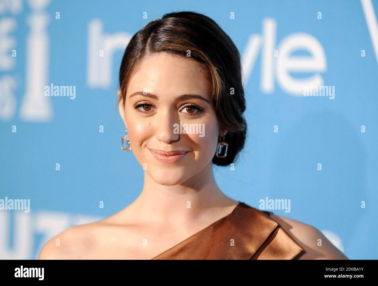 Actress Emmy Rossum arrives at the Hollywood Foreign Press Association's 'A Night of Firsts' in celebration of the 2012 Golden Globe Award Season in West Hollywood, California December 8, 2011. REUTERS/Gus Ruelas (UNITED STATES - Tags: ENTERTAINMENT HEADSHOT) Stock Photo