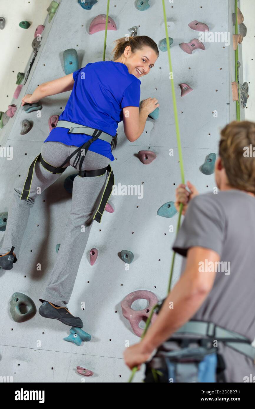 Climbing wall indoor helmet hi-res stock photography and images - Alamy