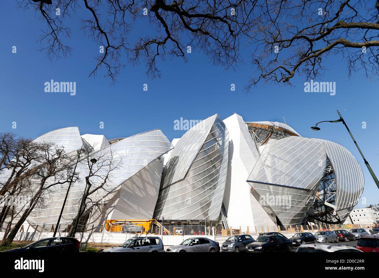 A general view shows the construction site of the Fondation Louis Vuitton designed by architect Frank Gehry in the Bois de Boulogne, Paris, March 17, 2014. Louis Vuitton Foundation