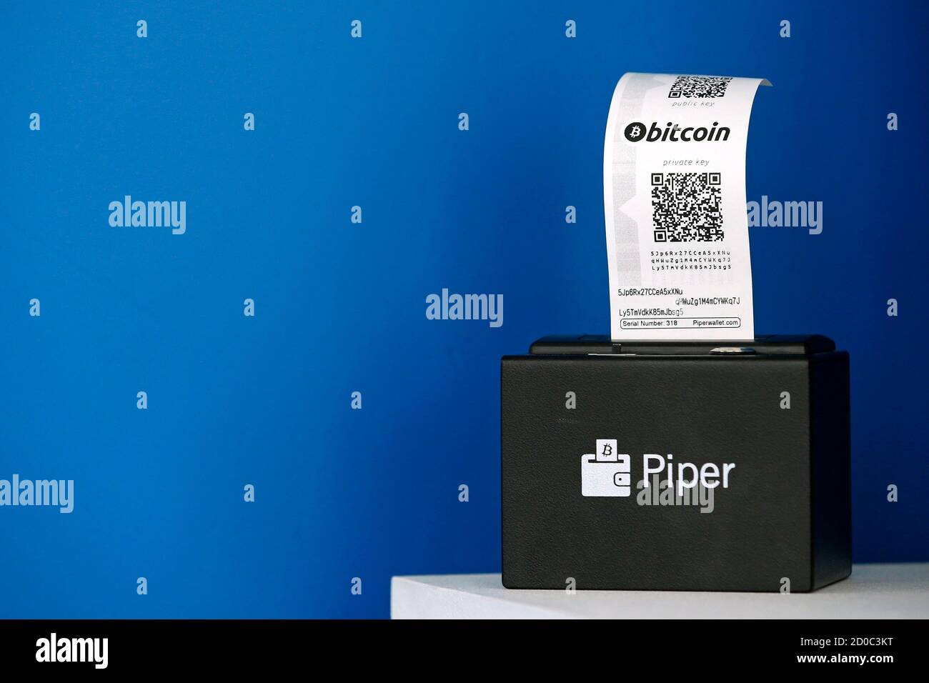 A Bitcoin (virtual currency) paper wallet printer is seen in an  illustration picture taken at La Maison du Bitcoin in Paris July 11, 2014.  French police dismantled an illegal Bitcoin exchange and