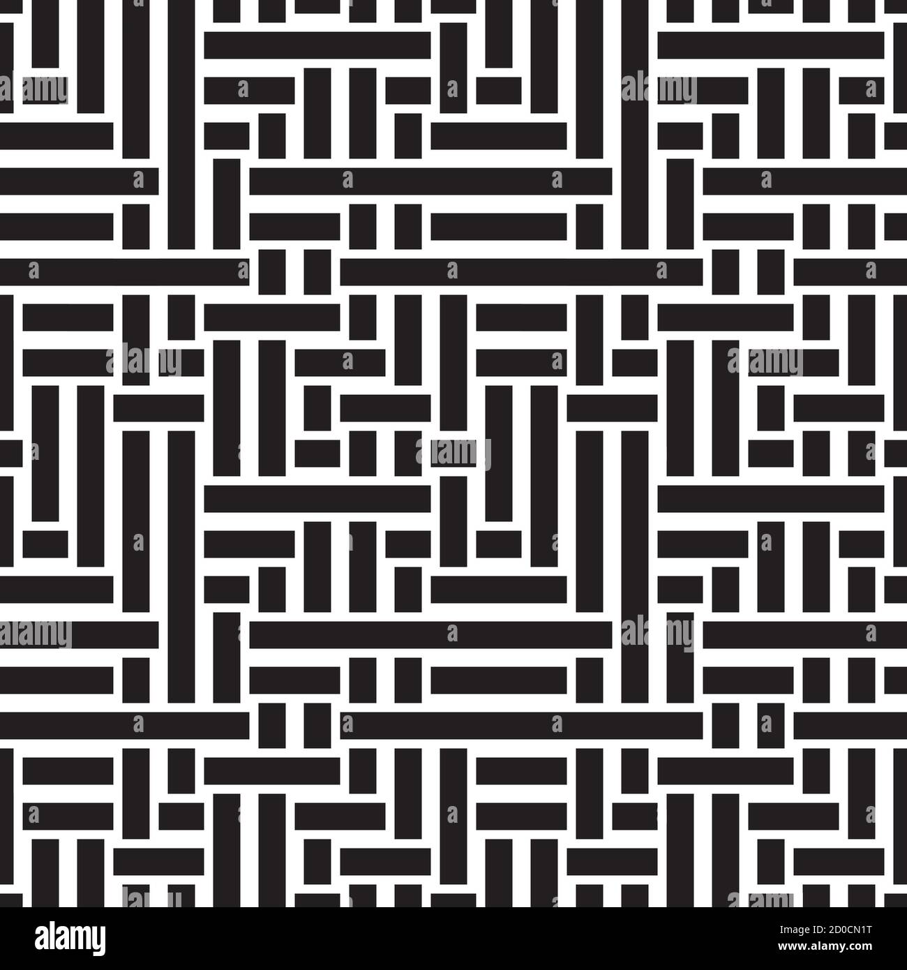 Seamless pattern with horizontal and vertical black segments Stock Vector