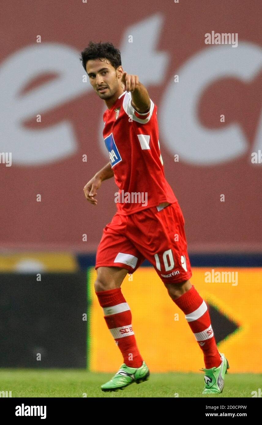 Sporting Braga S Helder Barbosa Celebrates His Goal Against Club Brugge During Their Europa League Group H Soccer Match At The Municipal Stadium In Braga September 29 2011 Reuters Miguel Vidal Portugal Tags