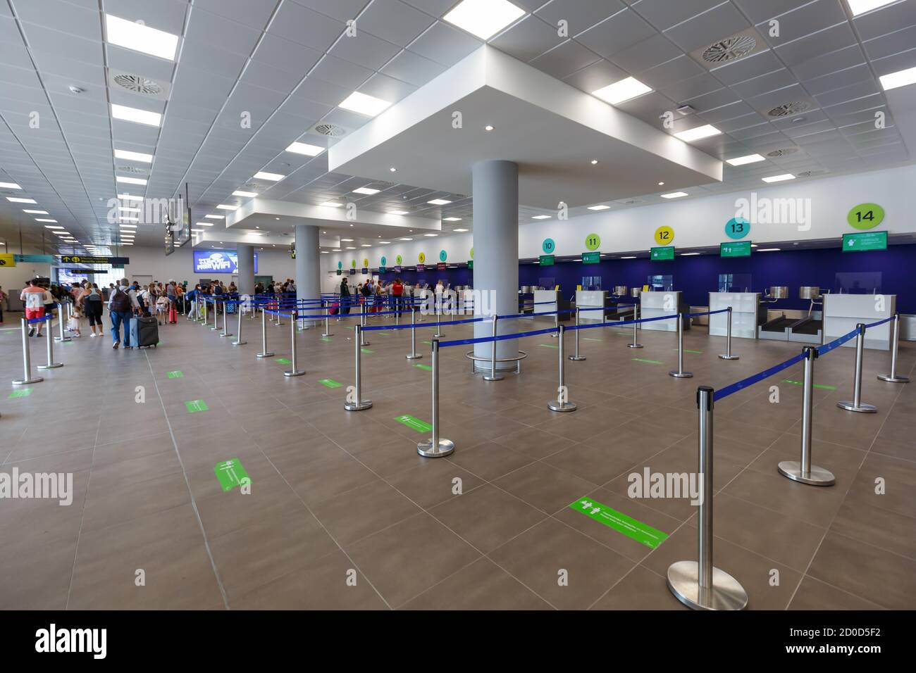 Corfu, Greece - September 20, 2020: Terminal of Corfu Airport in Greece. Stock Photo