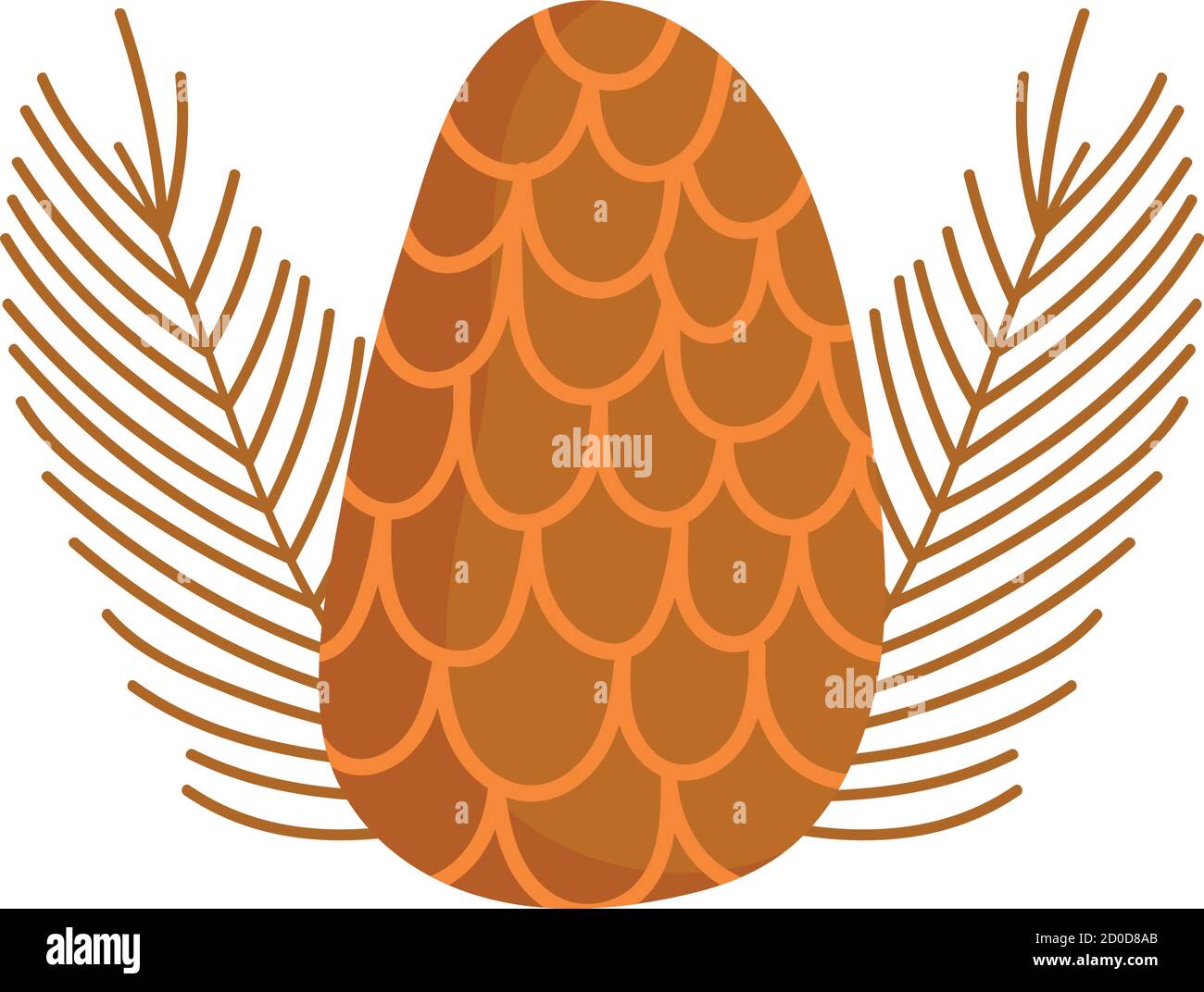 pine cone leaves foliage nature isolated icon design vector ...