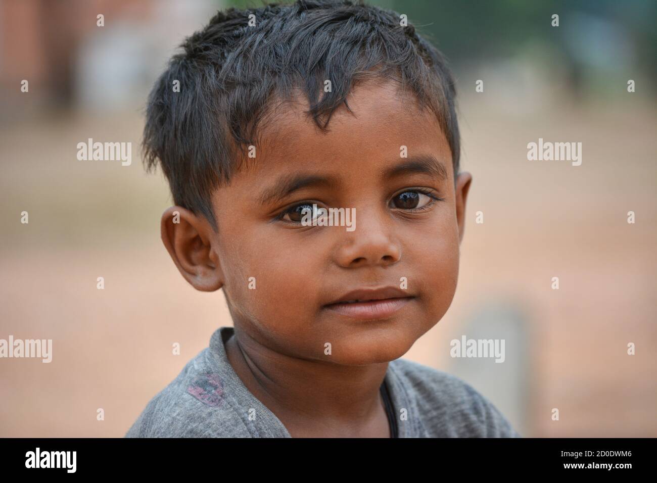 TIKAMGARH, MADHYA PRADESH, INDIA - SEPTEMBER 14, 2020: Portrait of unidentified Indian boy. Stock Photo