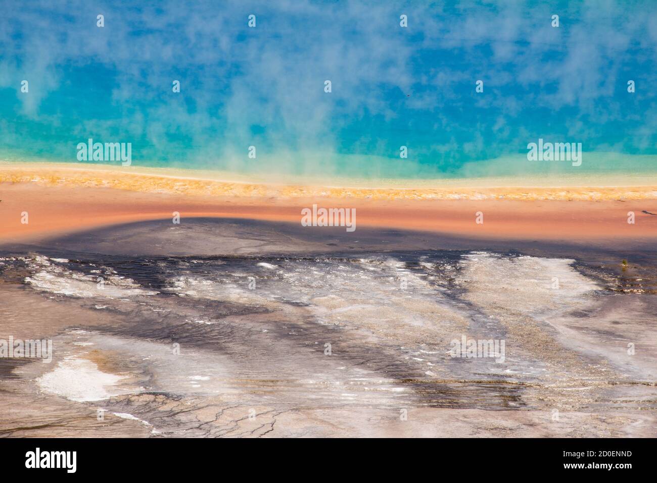 Grand Prismatic Hot Spring, Midway Geyser Basin, Yellowstone National Park, Wyoming, USA. Stock Photo