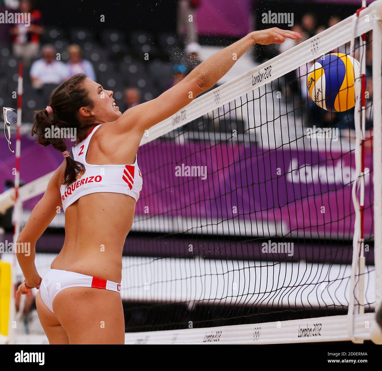 Spain's Elsa Baquerizo McMillan spikes 