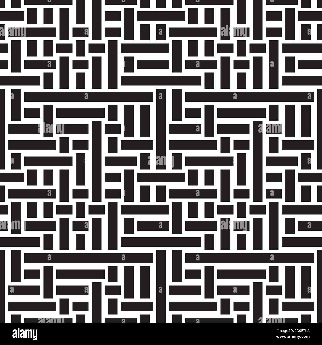 Seamless pattern with horizontal and vertical black segments Stock Vector