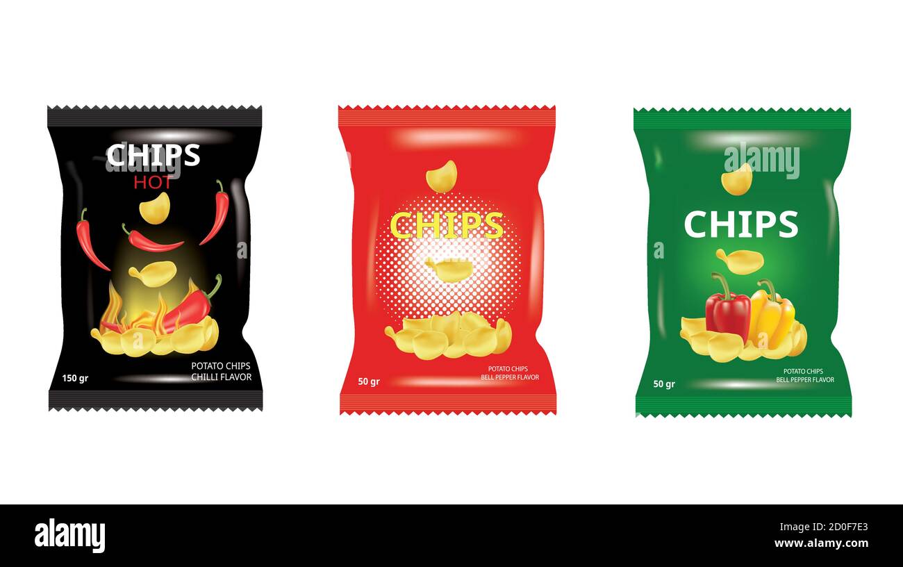 Potato chips bags. vector illustration Stock Vector Image & Art Alamy