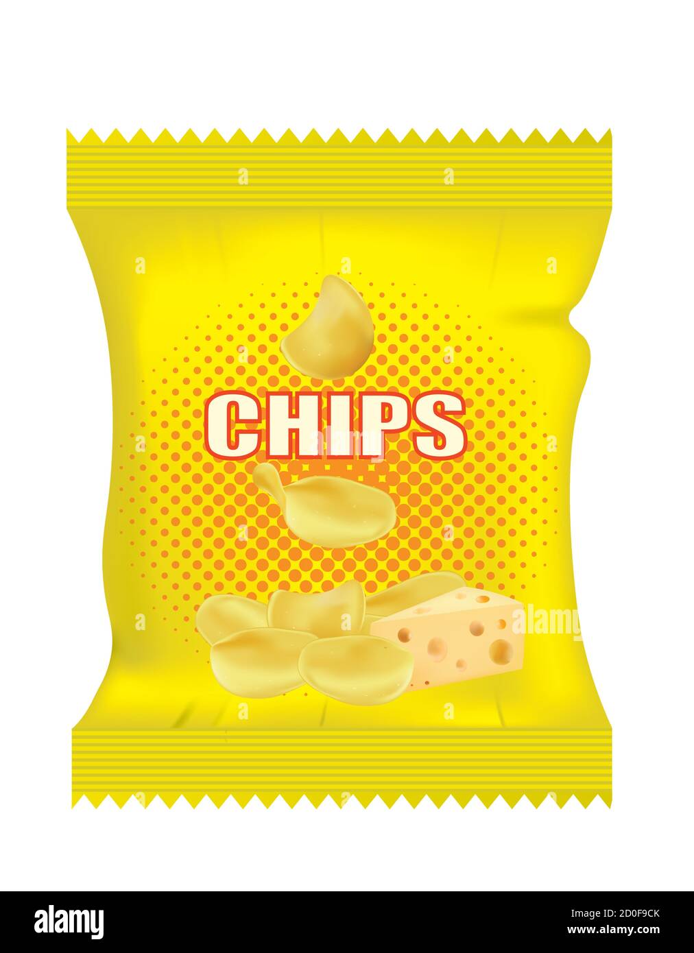Cheese chips bag. vector illustration Stock Vector Image & Art Alamy