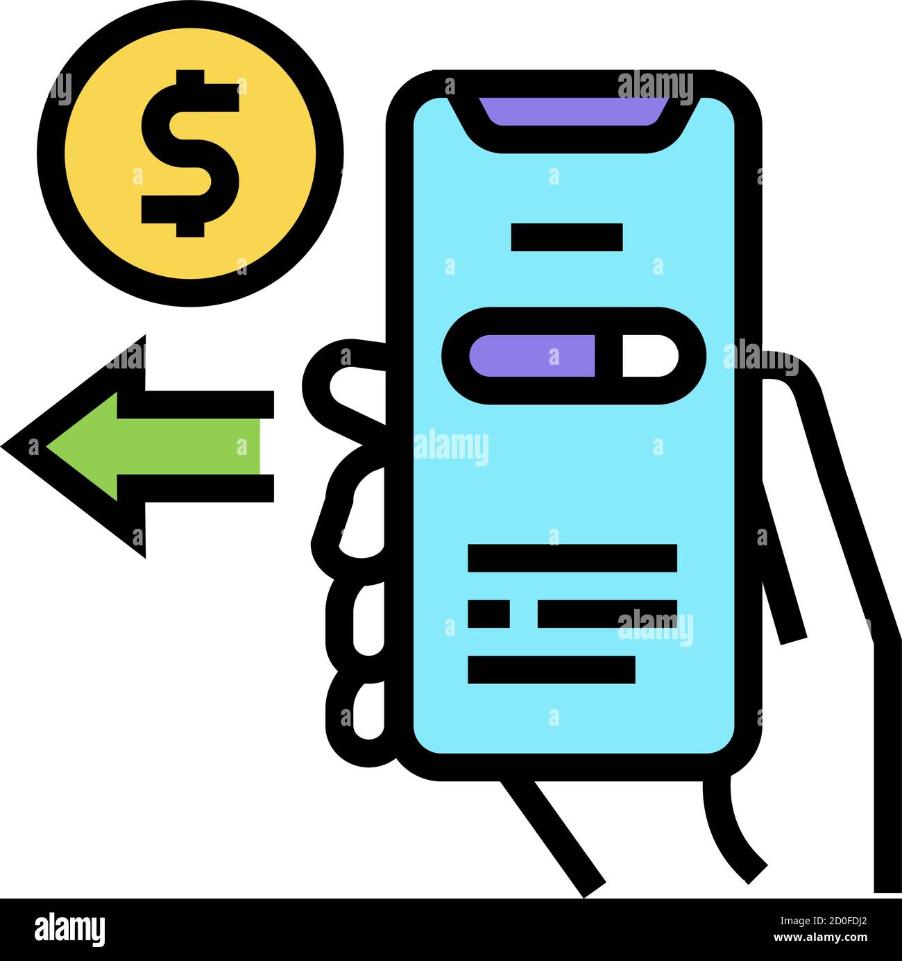 pay phone app color icon vector illustration Stock Vector Image & Art ...