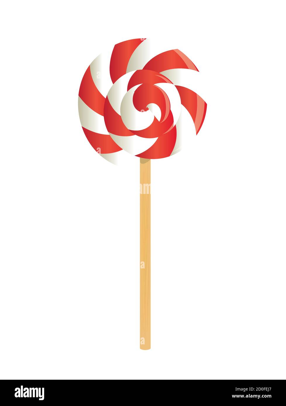 Swirl red and white lollipop. vector Stock Vector