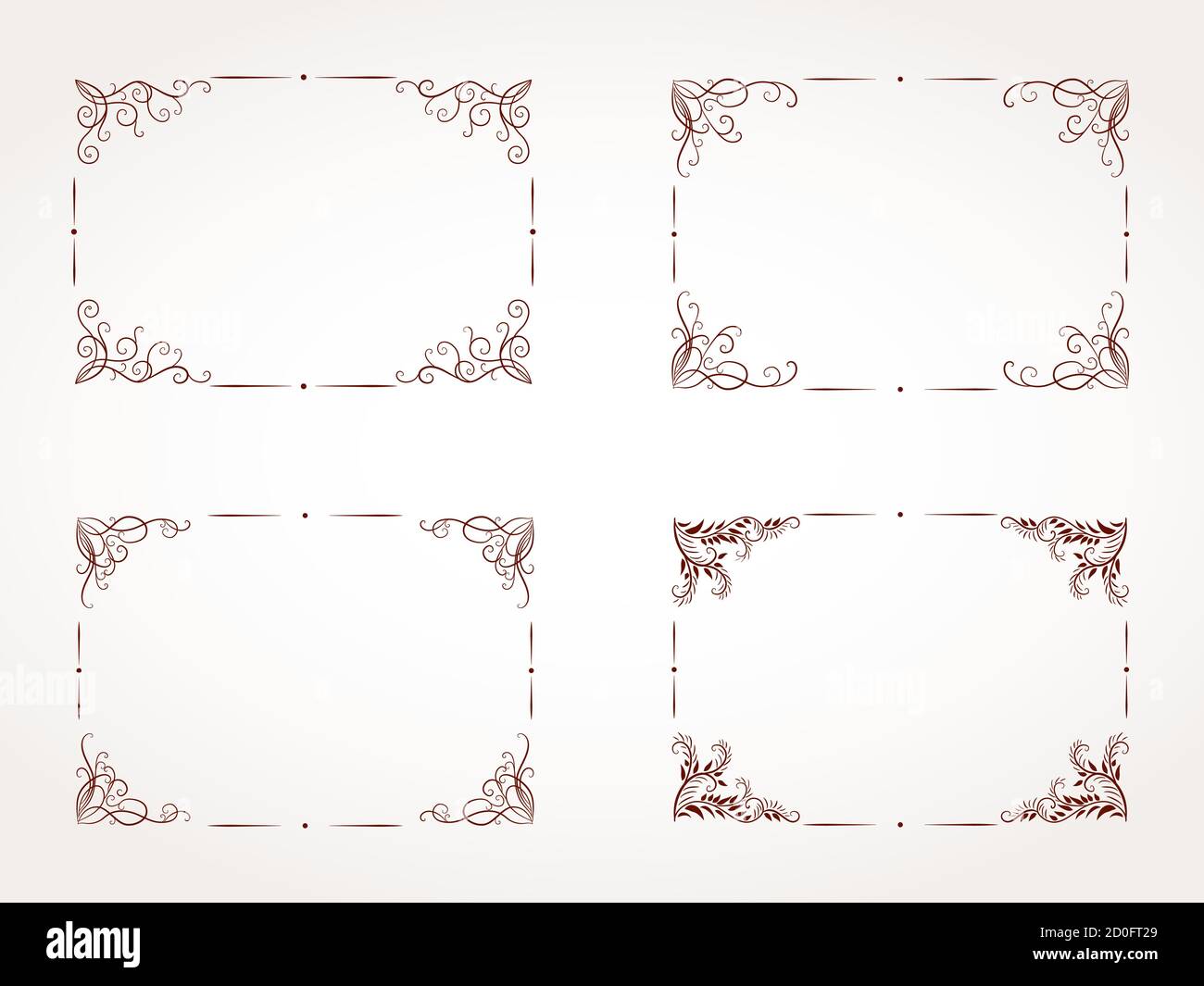 Vector set of hand drawn rectangular ornamental frame Stock Vector ...
