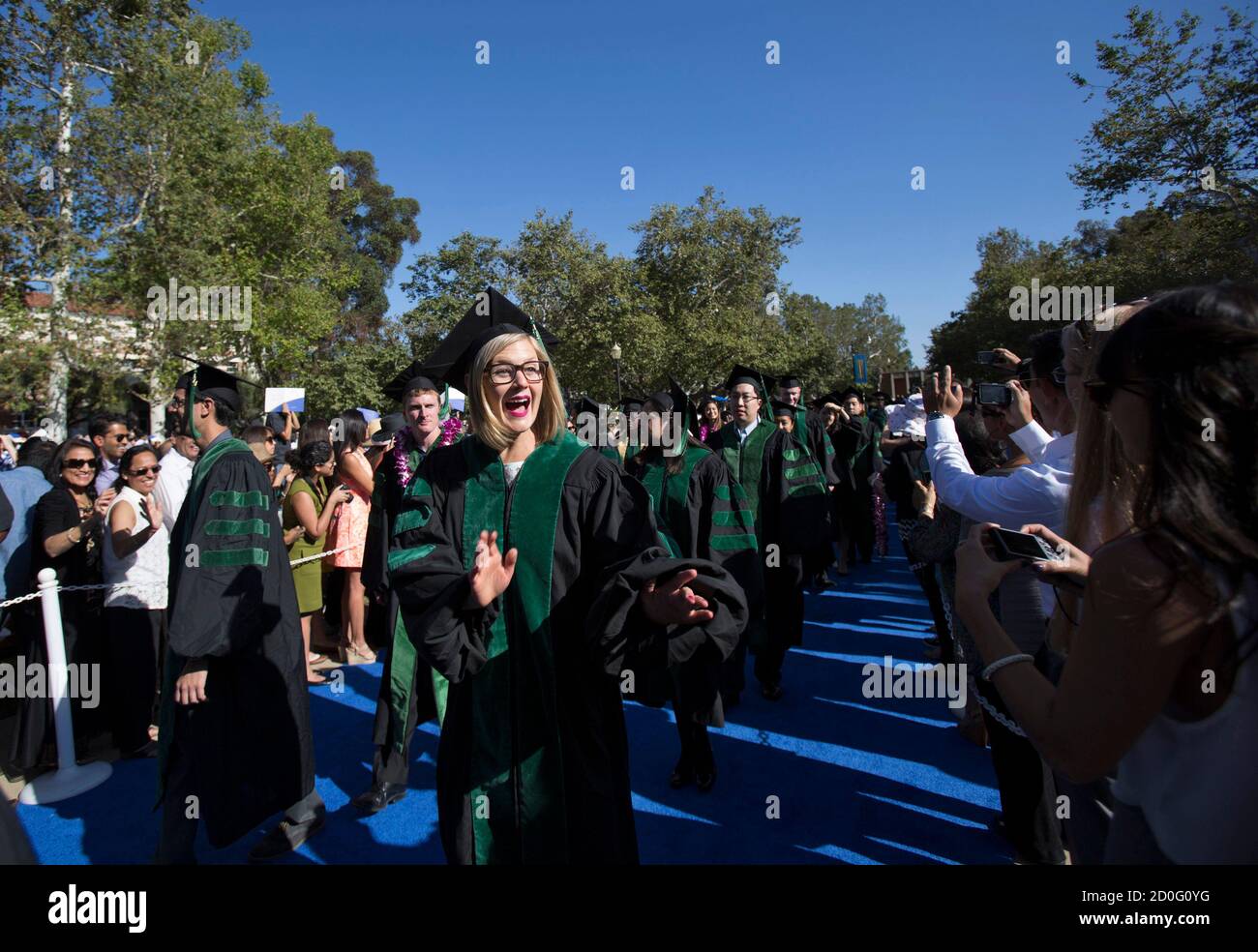 Graduates attend the David Geffen School of Medicine at UCLA's Hippocratic Oath Ceremony in Los Angeles, California May 30, 2014.  REUTERS/Mario Anzuoni  (UNITED STATES - Tags: HEALTH EDUCATION SOCIETY) Stock Photo