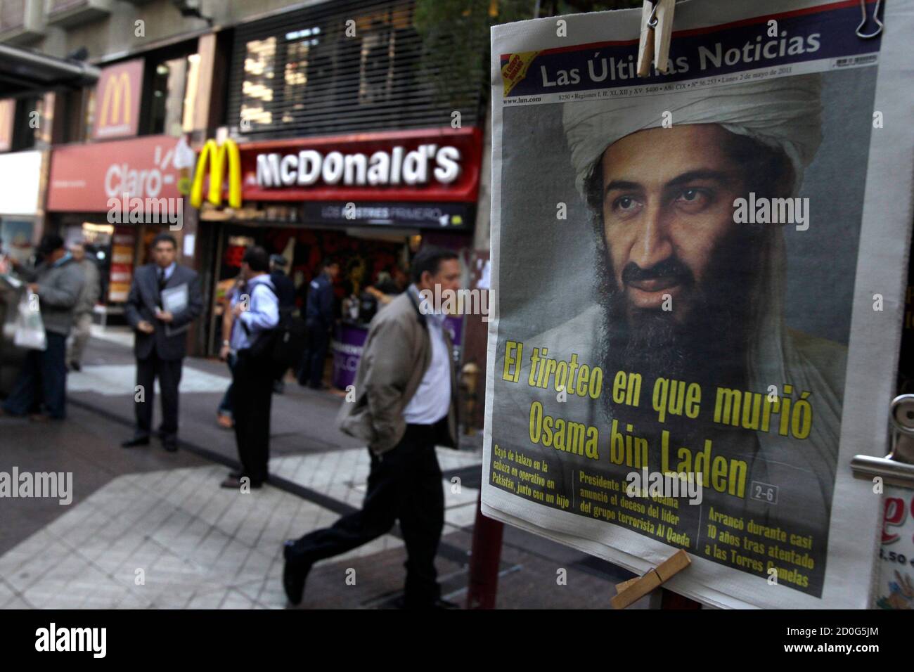 The Front Page Of A Newspaper Featuring A Photograph Of Al Qaeda Leader Osama Bin Laden Is Displayed In Santiago May 2 11 Bin Laden Was Killed In A U S Helicopter Raid