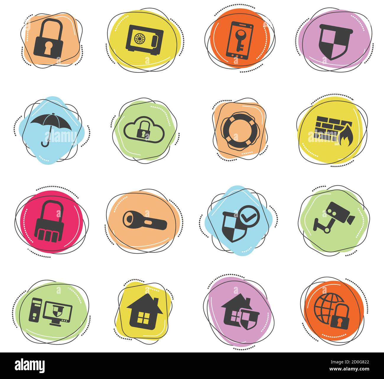 security icon set Stock Vector Image & Art - Alamy