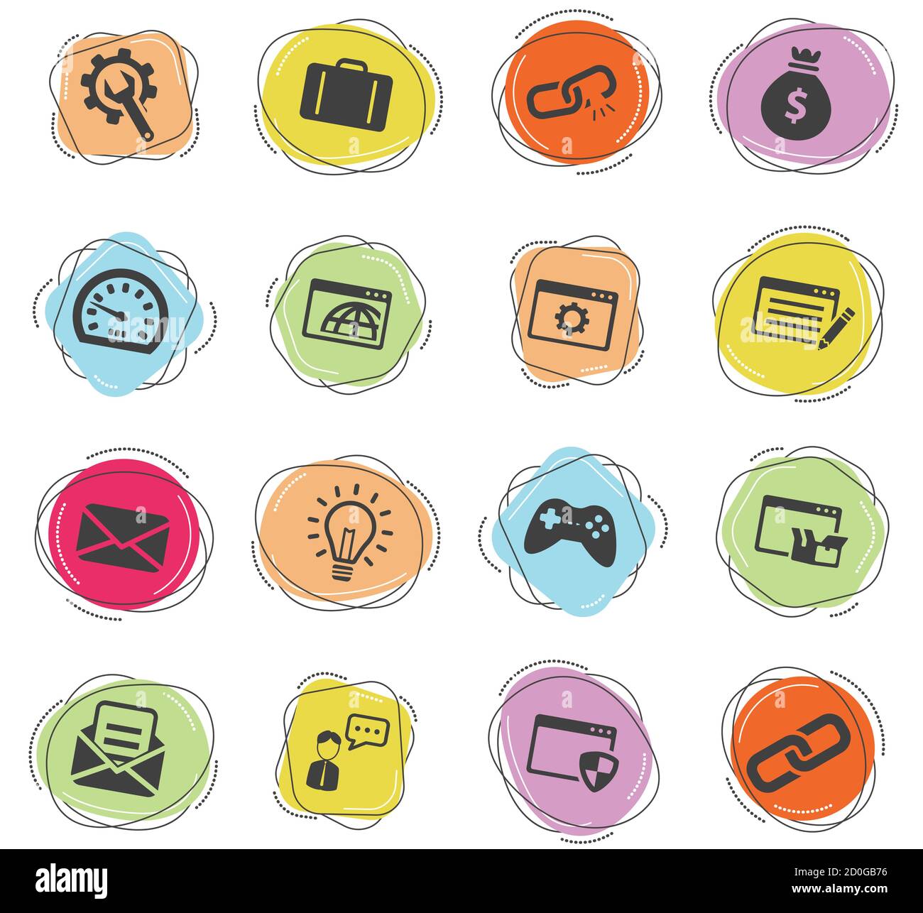 SEO and development simply icons Stock Vector