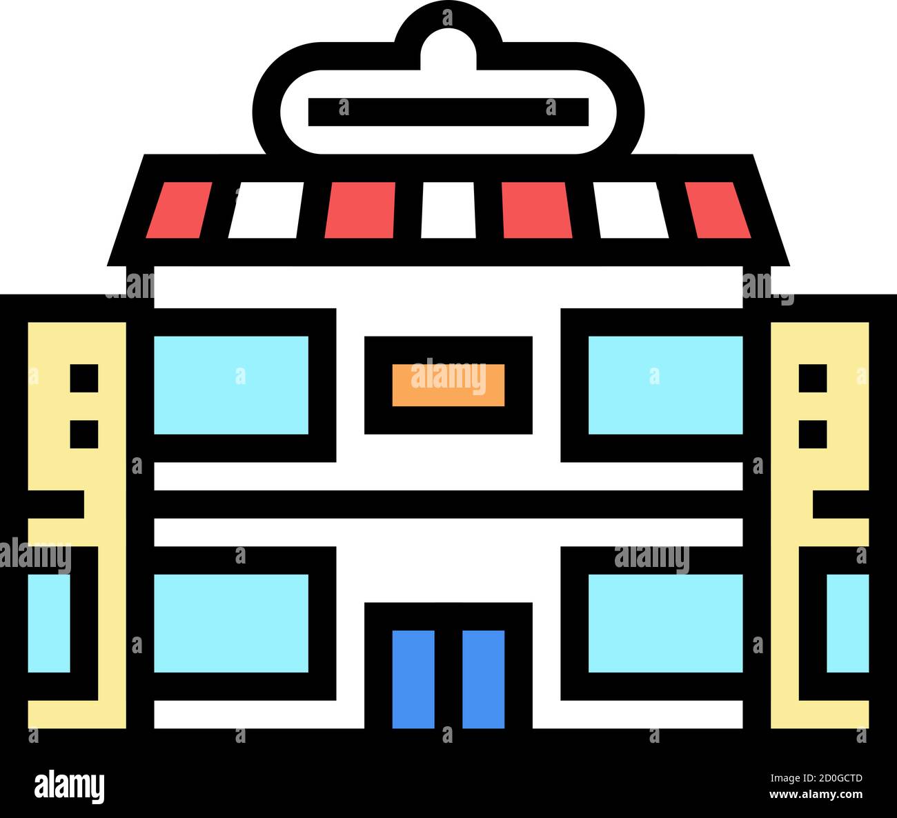 supermarket building color icon vector flat illustration Stock Vector ...