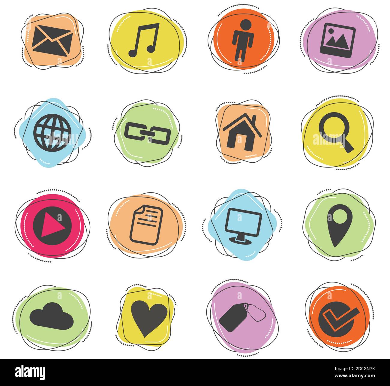 social media icon set Stock Vector