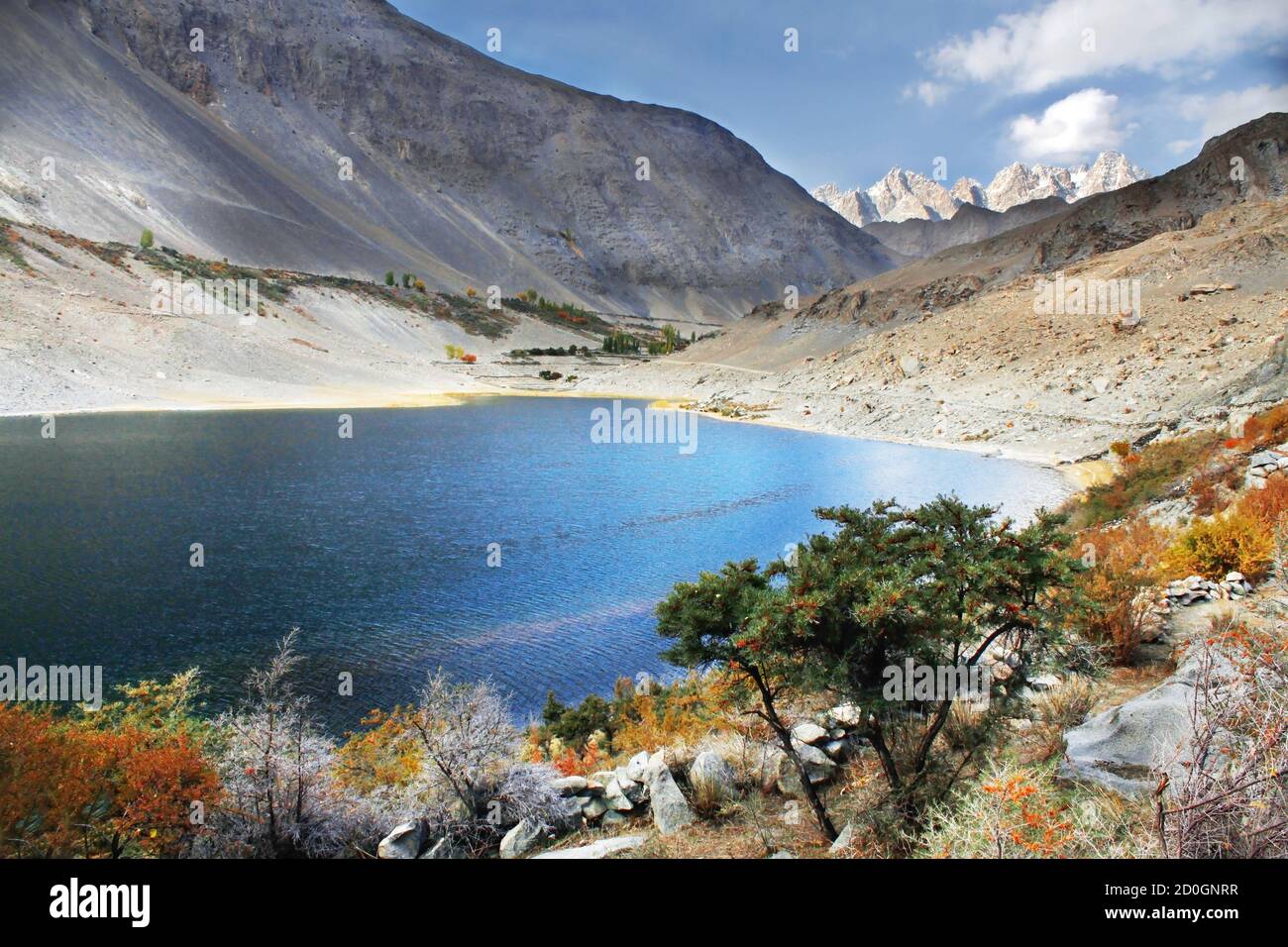 Borith Lake is a lake in Gojal, Hunza Valley in Gilgit–Baltistan, Pakistan. Borith is a hamlet in the surroundings of the Borith lake, Stock Photo