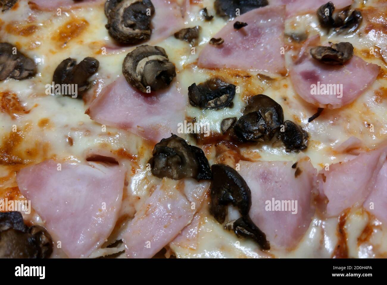 Top view of delicious hot chain pizza Stock Photo