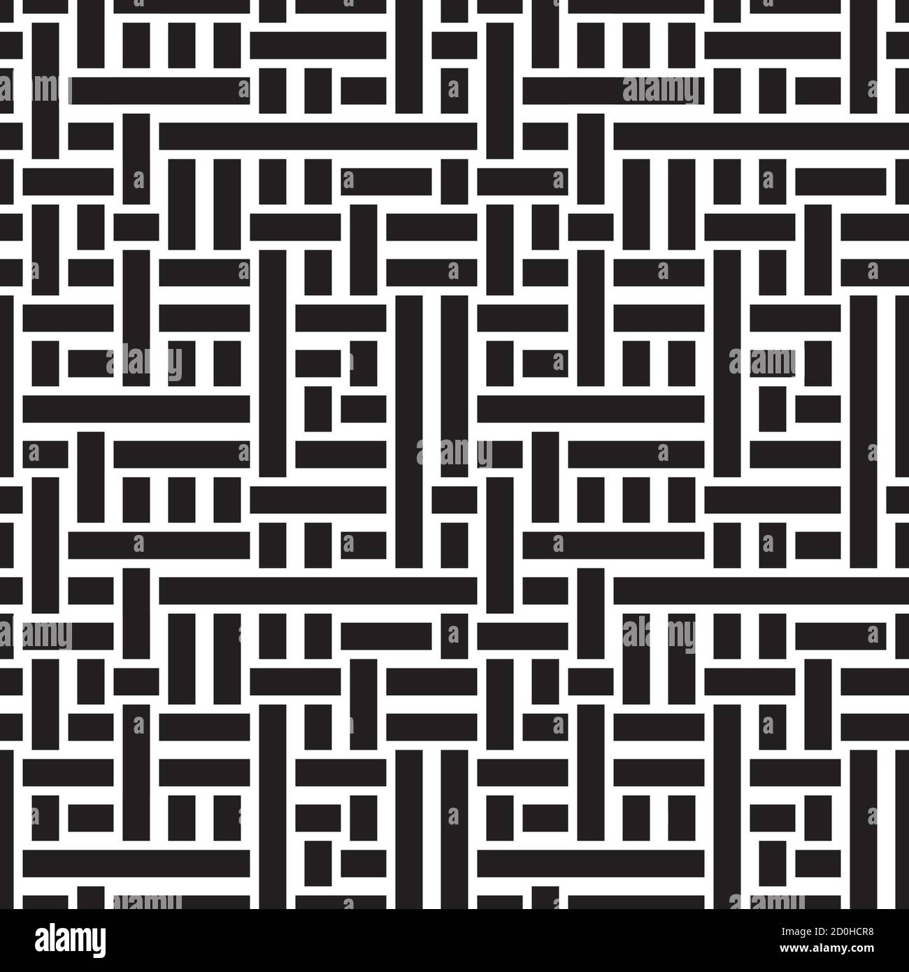 Seamless pattern with horizontal and vertical black segments Stock Vector