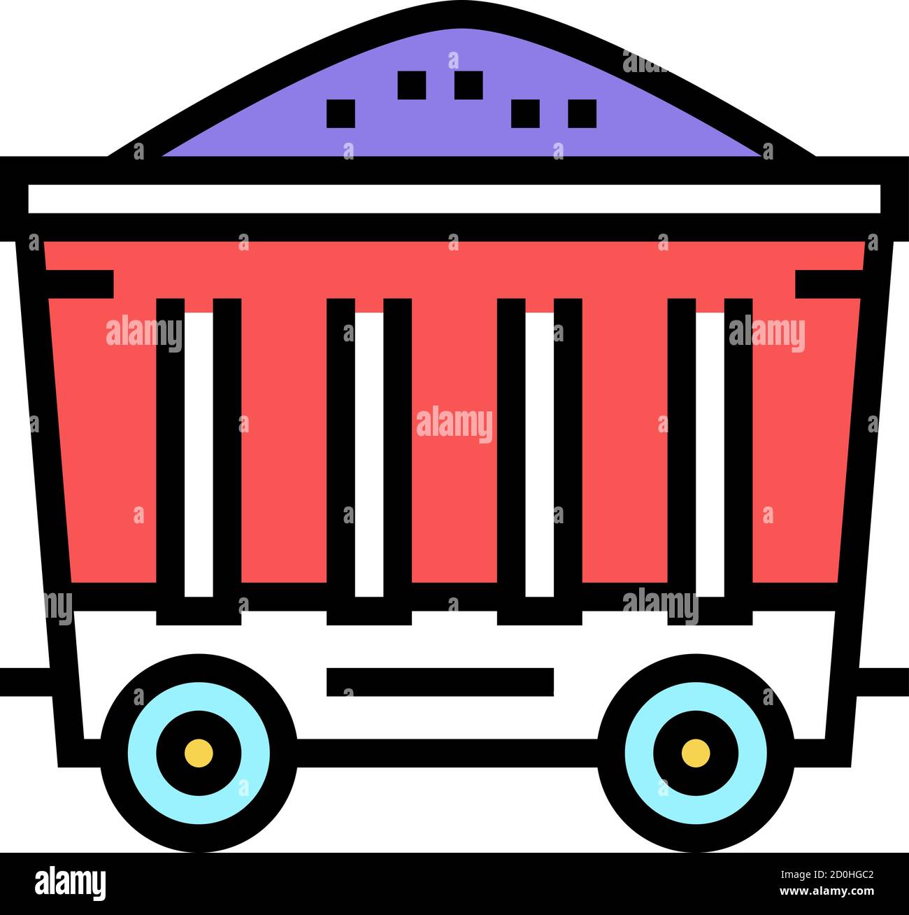 coal wagon color icon vector flat illustration Stock Vector Image & Art ...