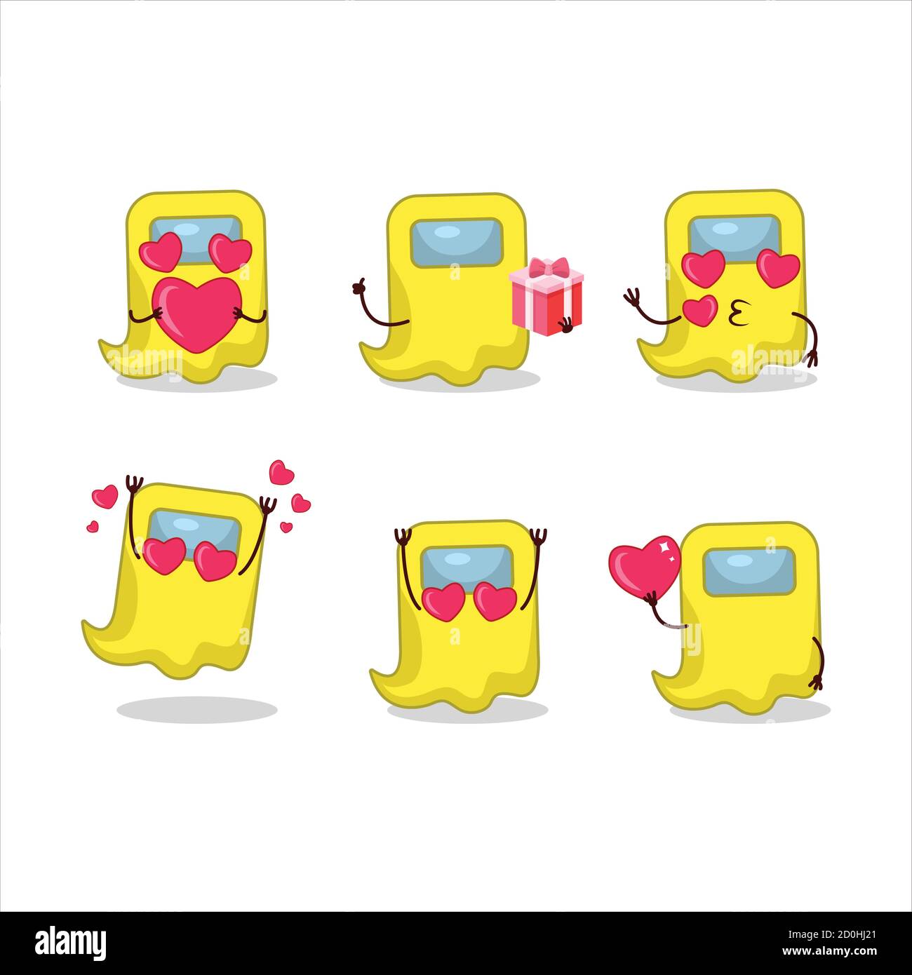 ghost among us yellow cartoon character with love cute emoticon Stock  Vector Image & Art - Alamy