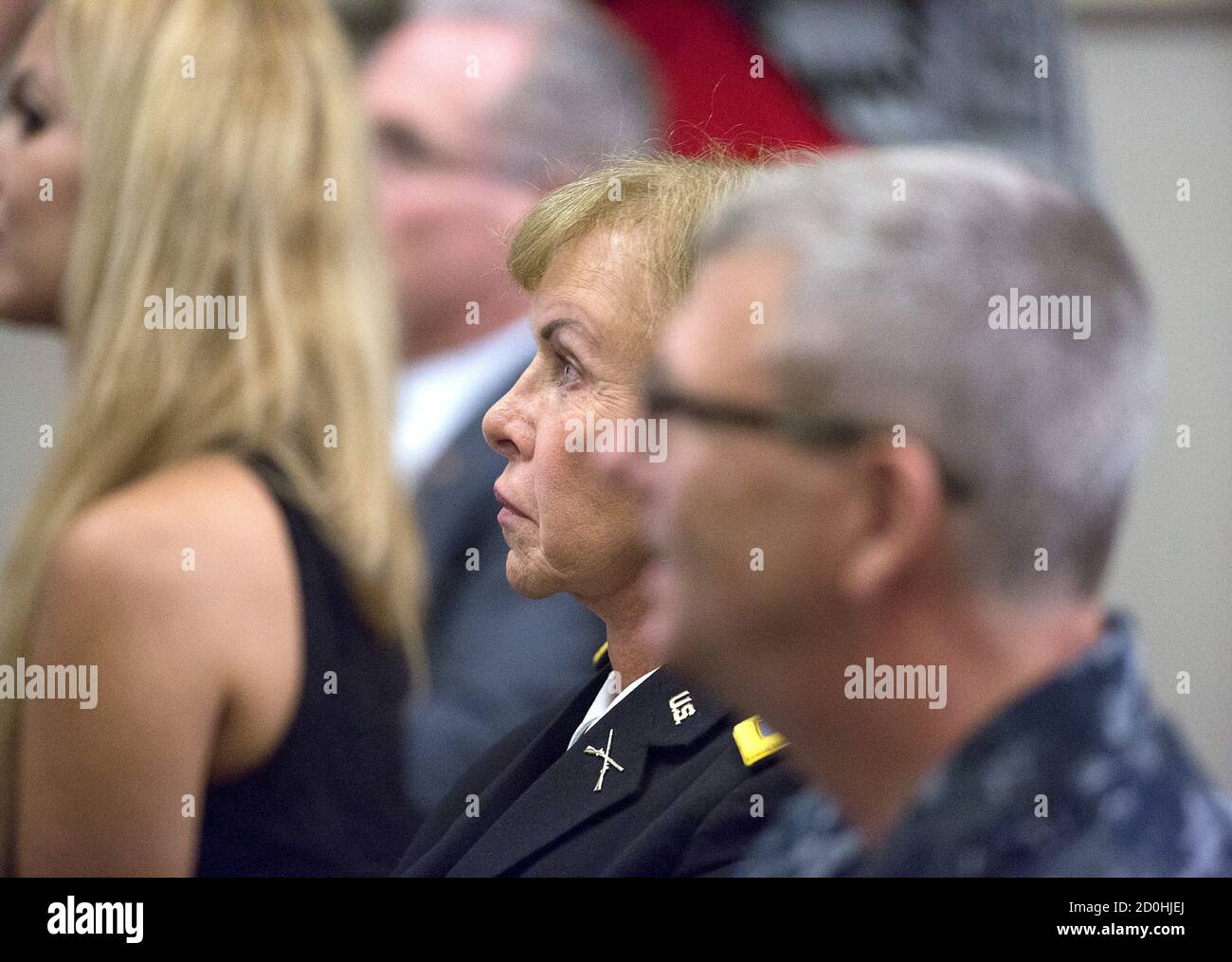 Retired Army Colonel Sheri A Swokowski C Sits Next To Navy Captain Timothy Pfannenstein The Commanding Officer Of The Fleet Readiness Center Southwest During The U S Navy S Fleet Readiness Center Southwest S First