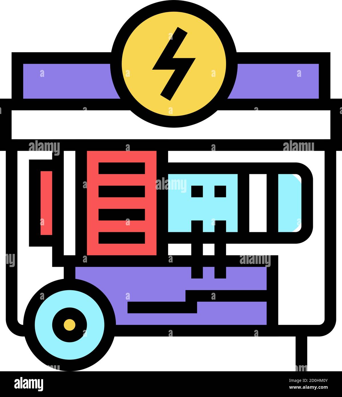 electrical generator color icon vector flat illustration Stock Vector ...