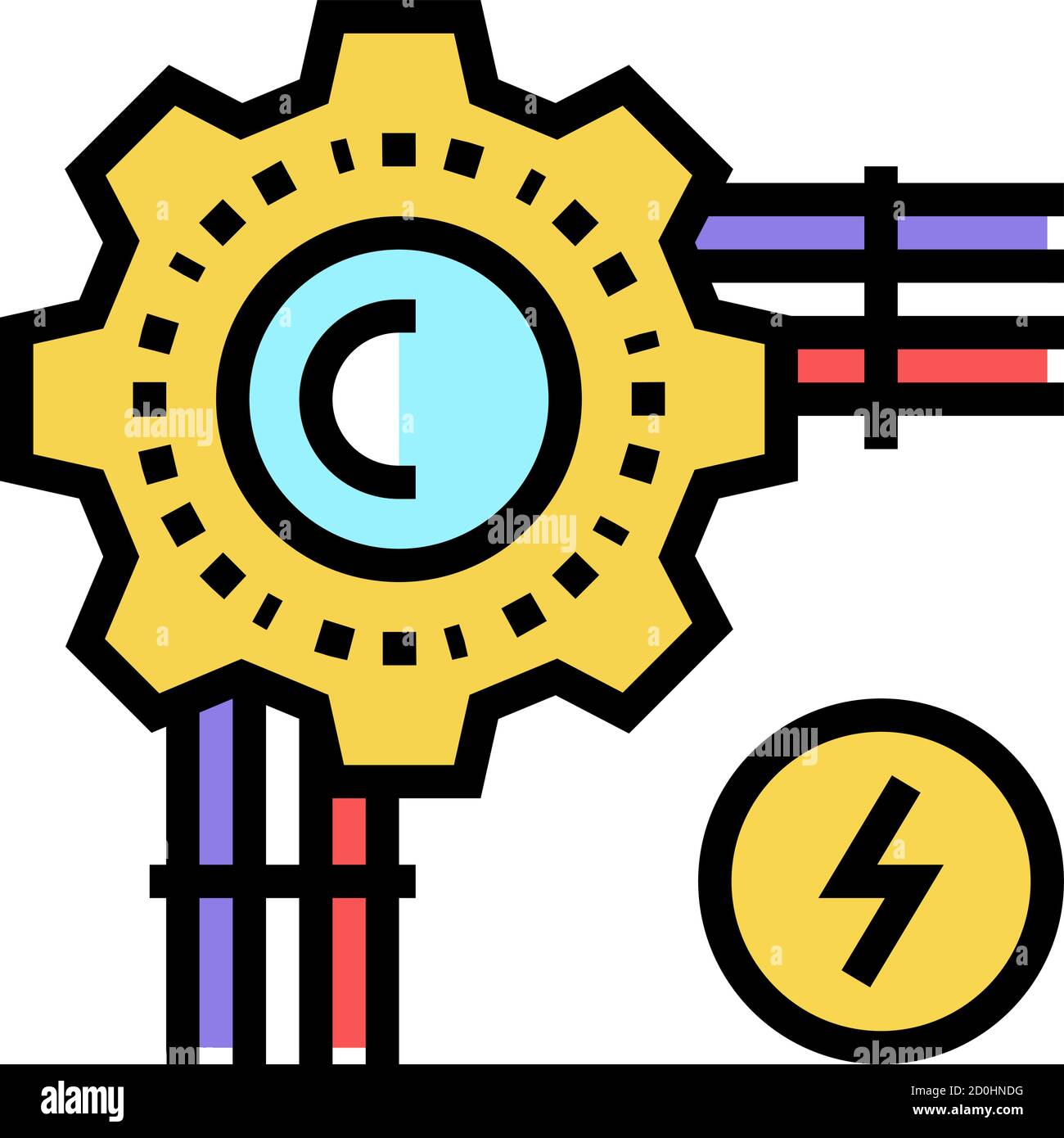 electrical wire color icon vector flat illustration Stock Vector Image ...