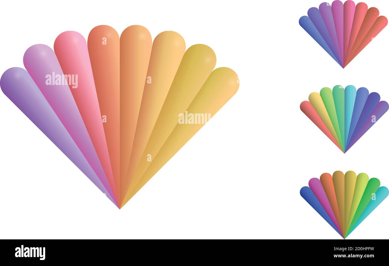 colorful shell shape abstract logo, rainbow color diamond shape logo ...
