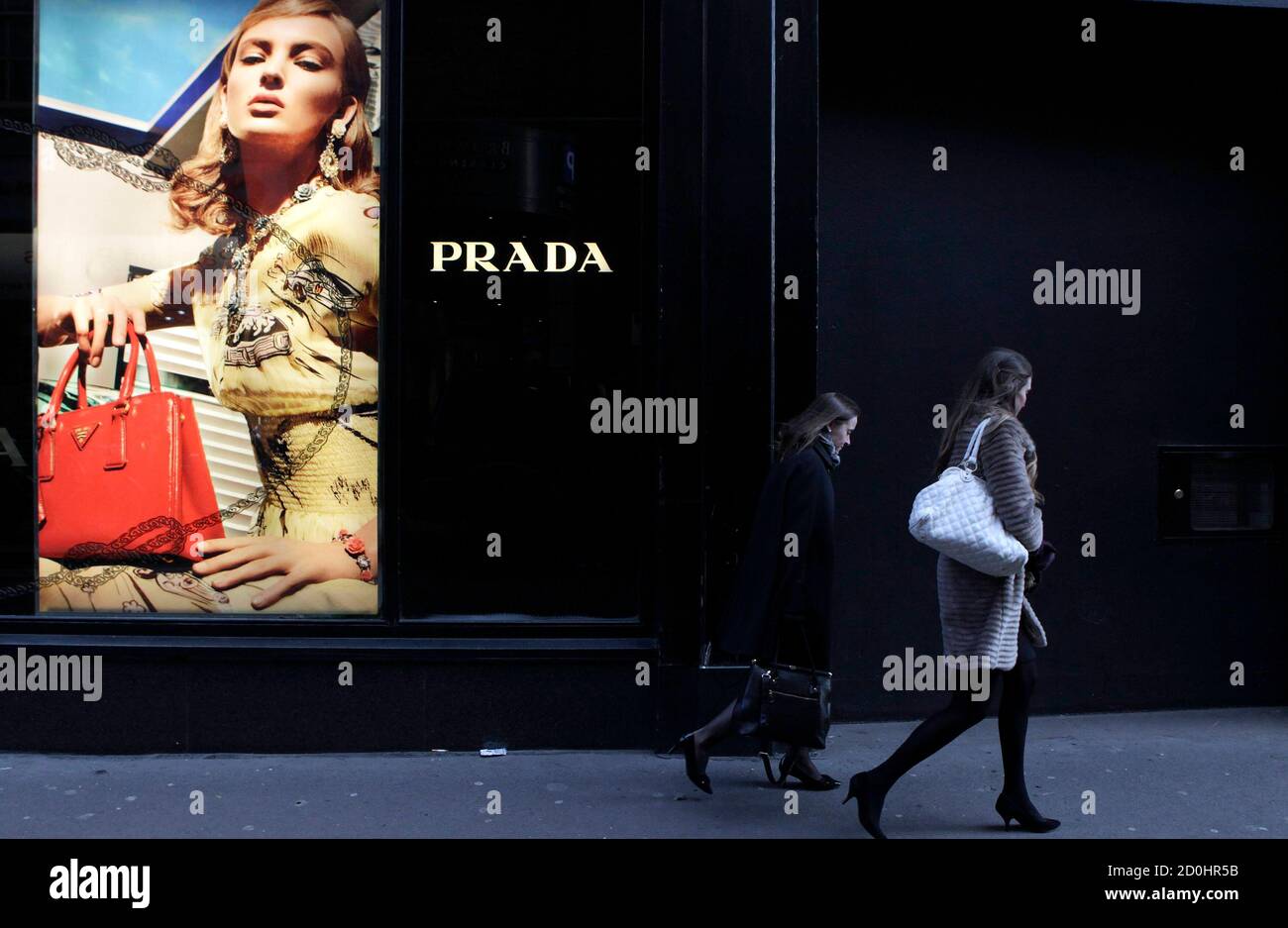 People walk past a Prada store on Grafton Street in central Dublin, January  26, 2012. Greece, Portugal, Spain, and to a lesser extent, Ireland, still  face a year or two of economic