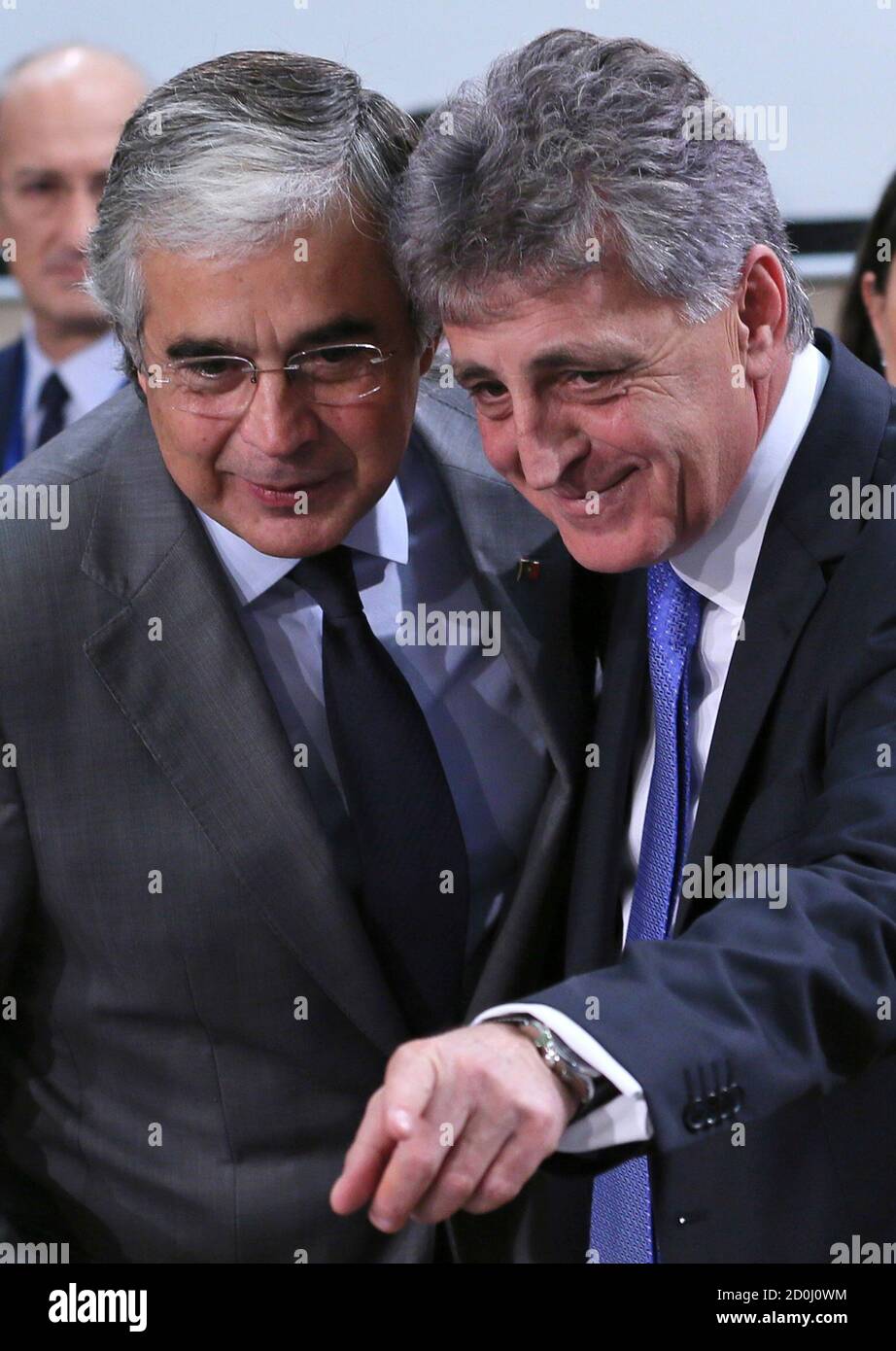 Portugal S Defence Minister Jose Pedro Aguiar Branco L Talks With His Romanian Counterpart Mircea Dusa During A Nato Russia Defence Ministers Council At The Alliance Headquarters In Brussels October 23 13 Reuters Olivier Hoslet Pool Belgium Portugal S Defence Minister Jose Pedro Aguiar Branco L Talks With His Romanian Counterpart Mircea Dusa During A Nato Russia Defence Ministers Council At The Alliance Headquarters In Brussels October 23 13 Reuters Olivier Hoslet Pool Belgium