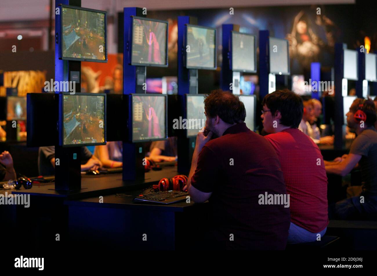 Visitors Play The World Of Warcraft Warlords Of Draenor Video Game At The Blizzard Entertainment Exhibition